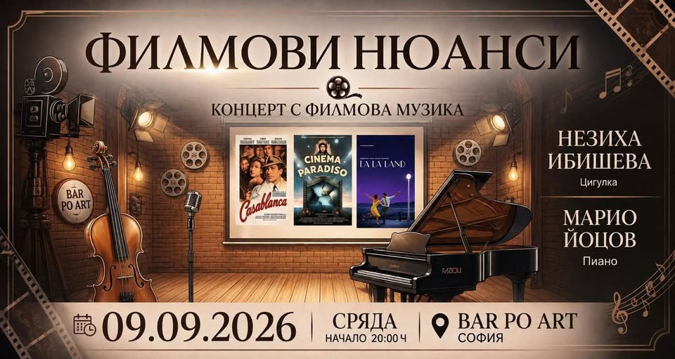 Филмова музика с пиано и цигулка. И с още нещо…